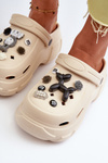 Foam Women's Lightweight Clogs on Chunky Sole Beige Matirra