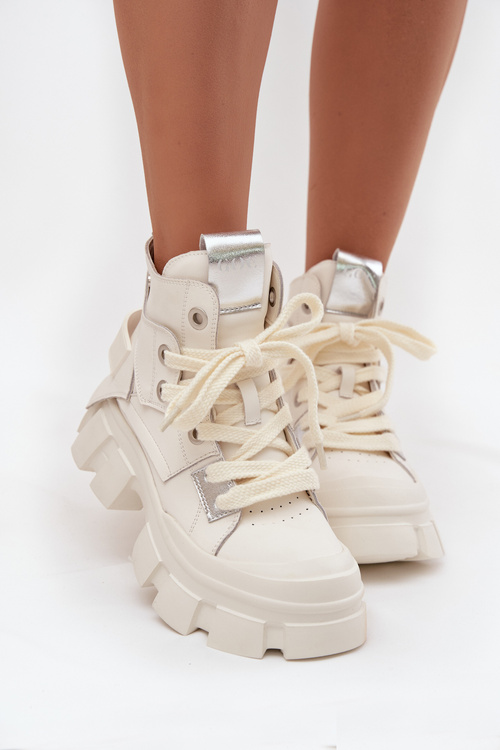 Leather Insulated Sports Boots GOE SS2N4055 White