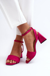 Ladies High Heel Sandals Made Of Eco Suede Fuchsia Vinceza 17328