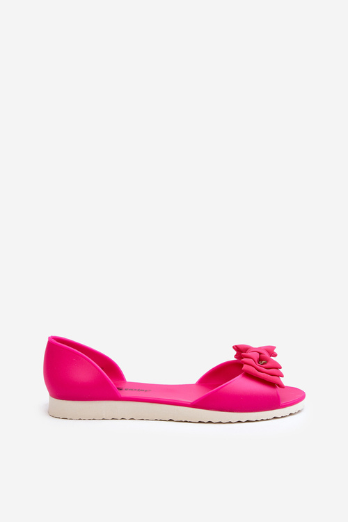 Women's Rubber Ballerina Flats with Bow Fuchsia Georia