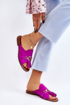 Women's Suede Slippers Lewski Shoes 3226 Fuchsia