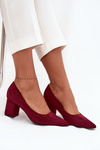 Women's Pumps with Pointed Toes on Block Heel Bordeaux Pavira