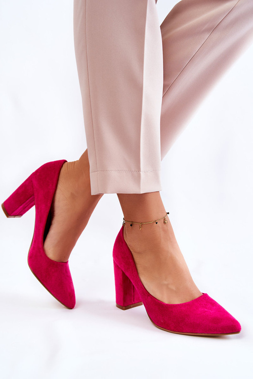 Classic Suede Pumps On A Heel fuchsia Kendra