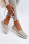 Damskie Tenisówki Trampki Slip-On Paski Beżowe Pazaria 24TX02-7658