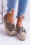Brown Slide-on Panther Espadrilles Zadie