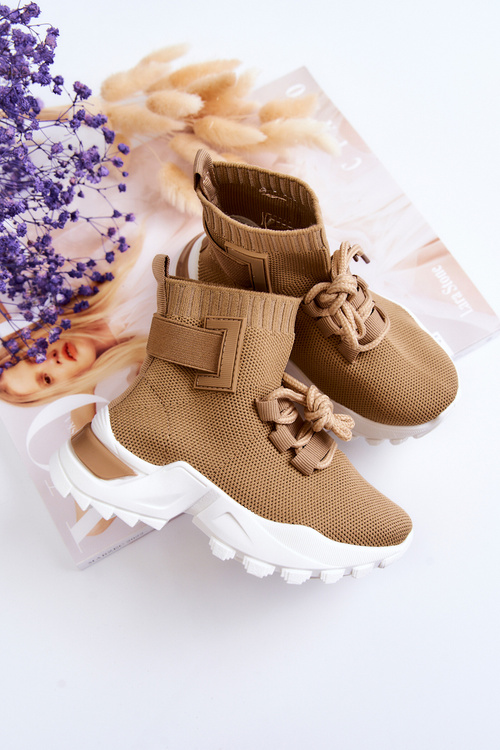 Children's Sport Shoes High Sock Beige Nickie