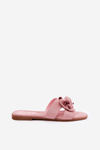 Flat Women's Slippers With Bow Pink Tobin