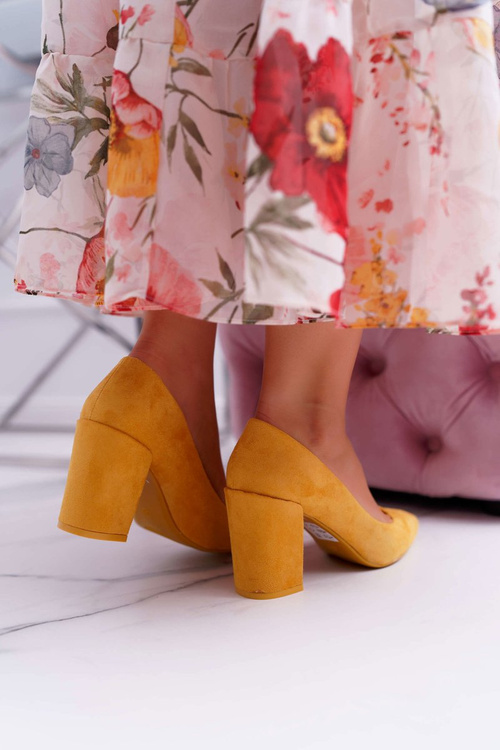 Women's Stiletto Sandals Suede Yellow Neshka