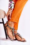 Women's Sandals Flip-flops With Cubic Zirconia Grey Ivanne