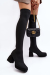 Women's black over-the-knee boots with platform and heel Manaliis