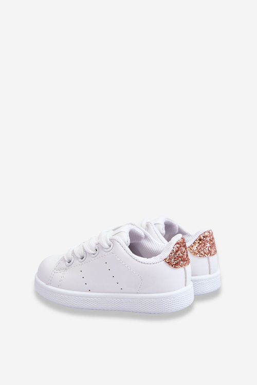 Children's Sport Shoes White and Rose Gold Glossy