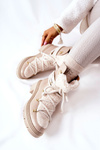 Leather Trapper Boots Tied Lewski Light Beige 3116