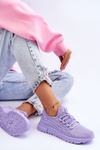 Buty Sportowe Sneakersy Damskie Wsuwane Fioletowe Rosett