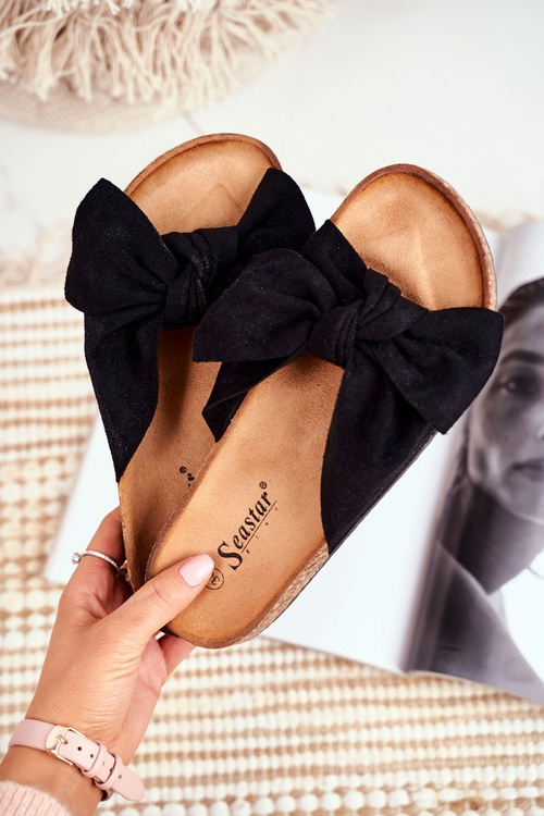 Cork Lining Flip Flops Black Wendy