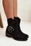 Women's Cowboy Boots with Heel with Decorative Detail Black Halivine