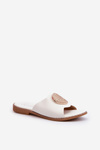 Women's Flat Sandals with Embellishment White Rivashea