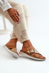 Comfortable Women's Slippers With Buckle Inblu CN000032 Camel