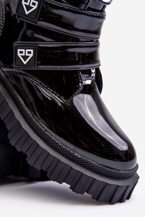 Girls' Lacquered Lined Boots Black Rilina