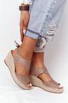 Wedge Sandals With Braids Beige Mykonos