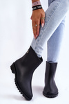 Women's Classic Slip-On Rain Boots Black Floriana