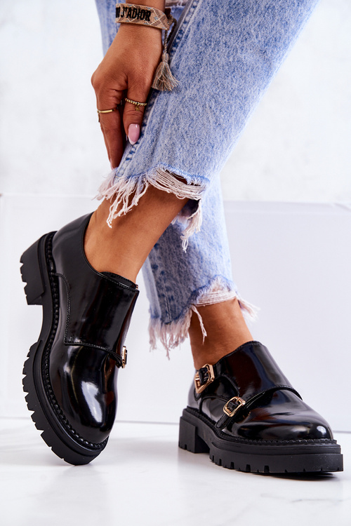 Leather Shoes With Buckle La.Fi Black Leonie