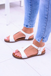 White Women's Flat Sandals Sunnyside