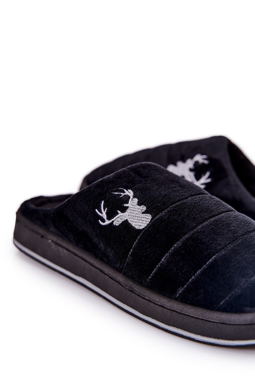 Men's padded slippers Black Ronny