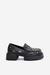 Leather Women's Shoes With Decorations D&A MR880-102 Black