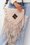 Women's Messenger Bag With Fringes LAURA BIAGGI Beige