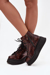 Leather Boots on a Thick Platform Maciejka 06309-32 Metallic Brown