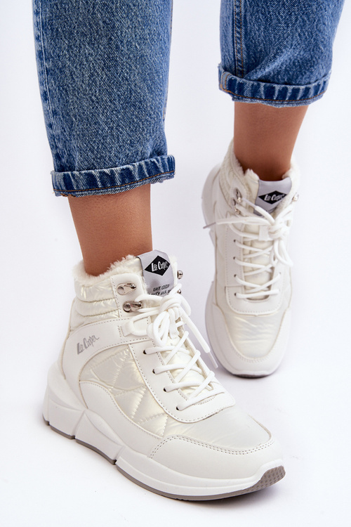 Women's Quilted Platform Boots Lee Cooper LCJ-23-44-1983L White