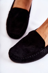 Women's Suede Wedge Loafers Black La Cava