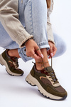 Platform Sneakers With Laces Green Escape