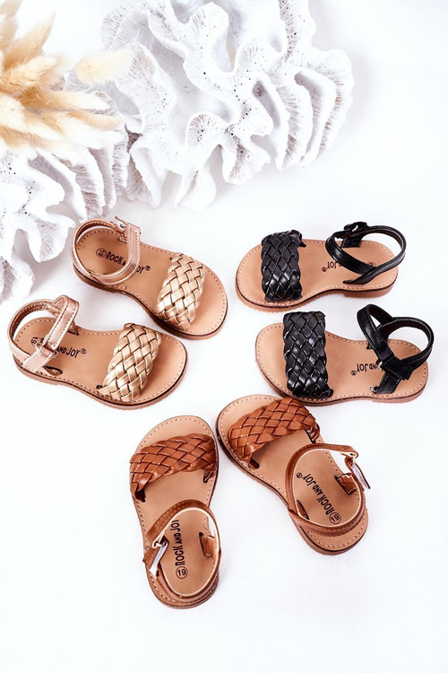 Children's Braided Sandals Rose Gold Bailly
