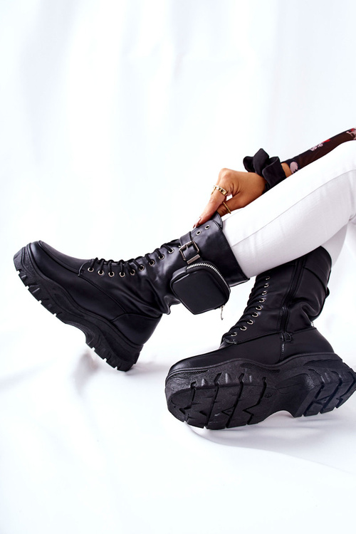 Platform Boots With Pouch Black Issanti