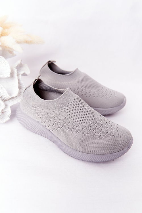 Dziecięce Sportowe Buty Slip-On Szare School Trip