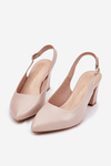 Comfortable Heels On A Block Heel Sergio Leone SK162 Beige