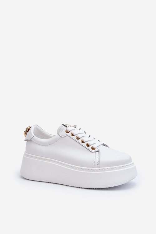 Women's Leather Platform Sneakers CheBello 4367 White