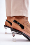 Elegant Transparent Sandals With Decoration Black Lilah