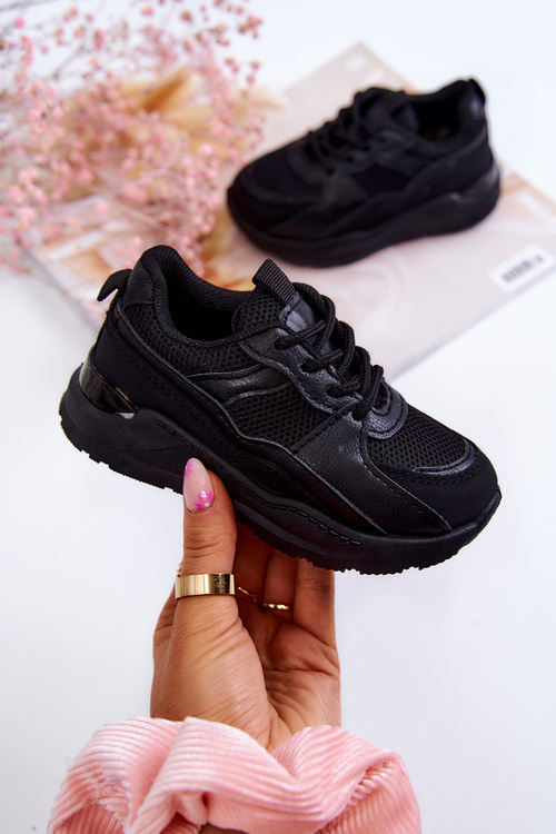 Sportowe Buty Sneakersy Dziecięce Czarne Kizzie