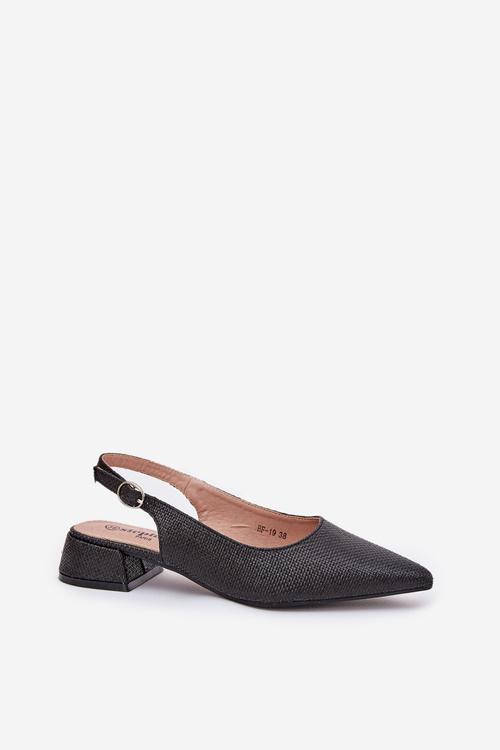 Woven Women's Sandals On Delicate Heel Black Jorela