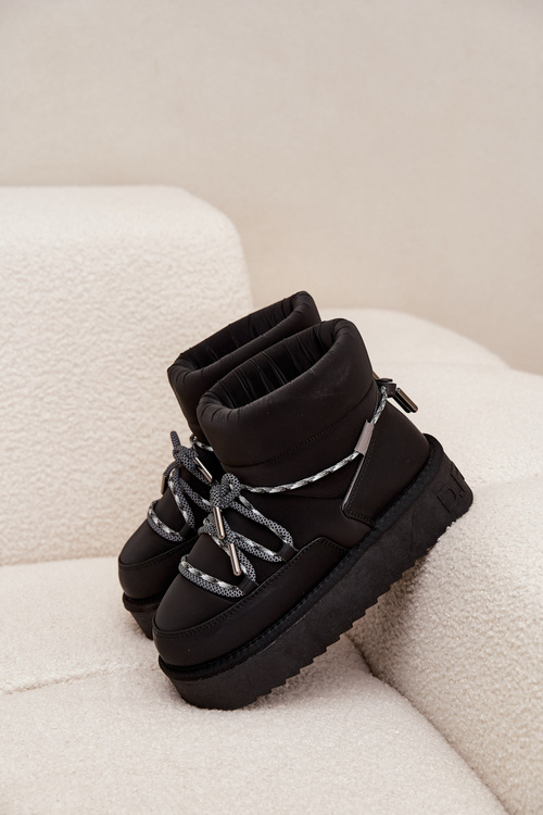 Damskie Śniegowce Na Platformie Czarne D.Franklin DFSH371015