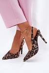Embellished High Heels Leopard Beige-Black Kemonia
