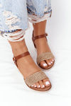 Wedge Sandals With Braids Beige Tenerife