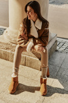 Leather Suede Snow Boots With Fur Vinceza 97951 Camel