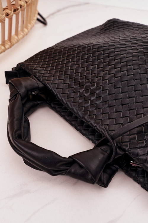 Damska Pleciona Torebka Shopper NOBO NBAG-K1320 Czarna