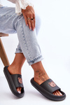 Light Women's Foam Slippers With Teddy Bear Black Lia