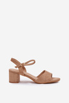 Eco Suede Classic Women's Heeled Sandals Beige Zarnella