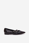 Patent Leather Ballerinas With Straps Black Palenna