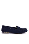 Sergio Leone Women's Suede Moccasins Navy Blue MK722